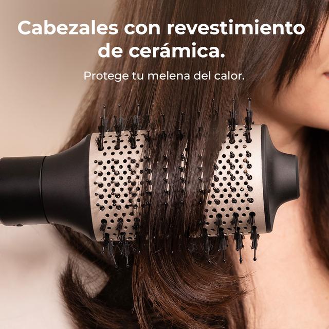 Cecotec Bamba CeramicCare AirGlam Y Cepillo De Aire Moldeador De Pelo Secador Alisador Y Rizador Multifunción 8 En 1 Con Tecnología Coanda Que Moldea Riza Peina Seca Y Elimina El Efecto Frizz. Con 3 Velocidades 3 Temperaturas