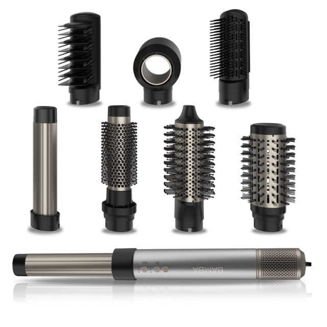 Cecotec Bamba CeramicCare AirGlam Y Cepillo de aire moldeador de pelo secador alisador y rizador multifunción 8 en 1 con tecnología Coanda que moldea riza peina seca y elimina el efecto frizz. Con 3 velocidades 3 temperaturas