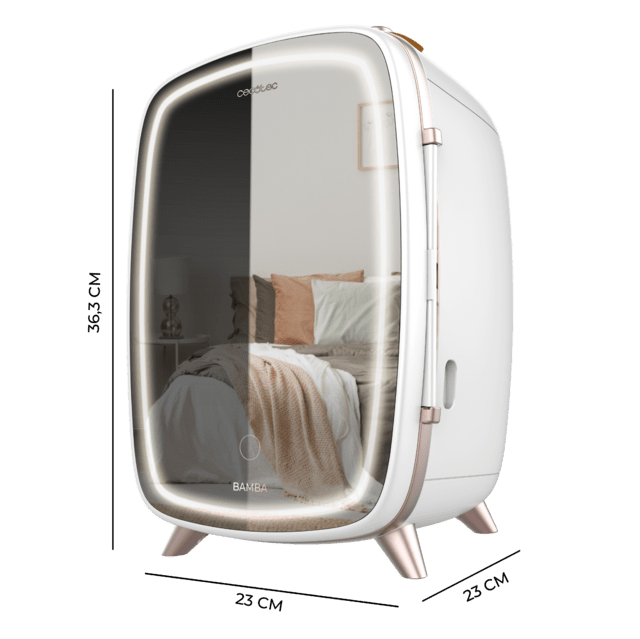Cecotec Bamba CoolingBeauty 6000 Mirror Nevera De Cosméticos De 6 Litros Con Espejo Y Luz Led Nevera De Cosméticos Y Maquillaje