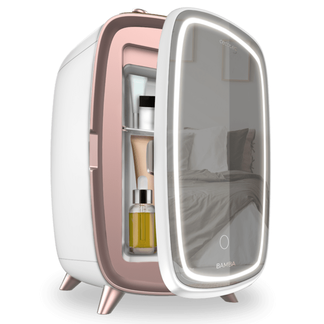 Cecotec Bamba CoolingBeauty 6000 Mirror Nevera de cosméticos de 6 litros con espejo y luz led Nevera de cosméticos y maquillaje