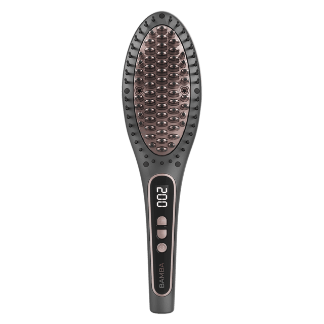 Cecotec Bamba InstantCare 1100 Smooth Brush. Cepillo Alisador Eléctrico Iónico Con Revestimiento De Cerámica Y Extracto De Aguacate Temperatura Hasta 220ºC 9 Ajustes Pantalla Digital Cepillo Alisador Eléctrico