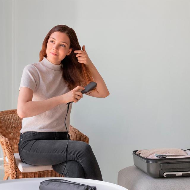 Cecotec Bamba InstantCare 400 Travel Brush Cepillo Alisador De Cerámica Con Turmalina Y Temperatura Máxima De 190º Que Alisa Sin Restar Volumen Cepillo Alisador