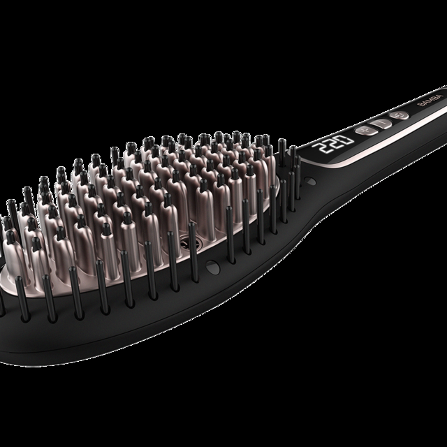 Cecotec Bamba InstantCare 900 PerfectBrush. Cepillo Alisador Con Temperatura Regulable 140-220ºC Revestimiento De Queratina Y Aceite De Argán Generador De Iones Reales Cepillo Alisador Eléctrico