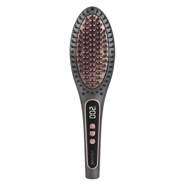 Cecotec Bamba InstantCare Smooth Brush. Cepillo Alisador Eléctrico Iónico con Revestimiento de Cerámica y extracto de Aguacate Temperatura hasta 220ºC 9 Ajustes Pantalla Digital Cepillo alisador eléctrico