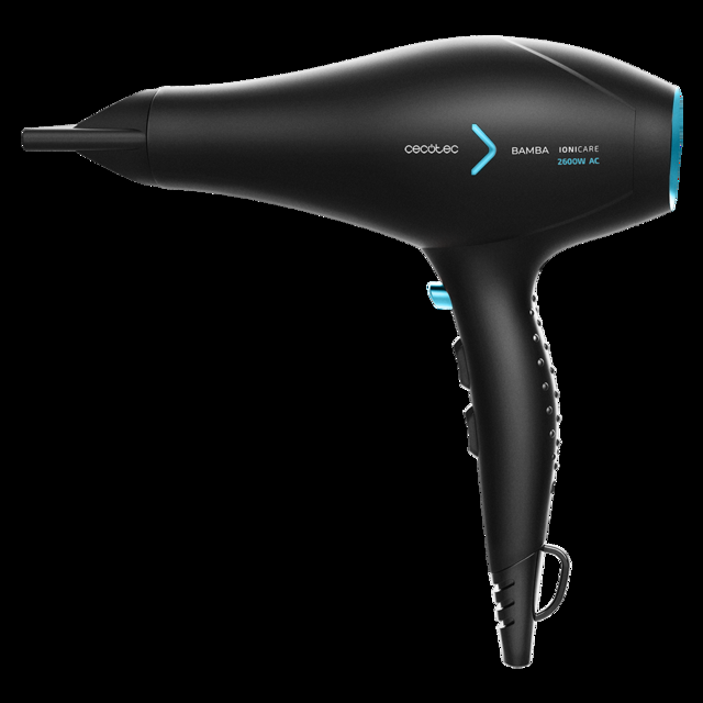 Cecotec Bamba IoniCare 5350 Powershine Ice. Secador De Pelo Iónico Con 2600 W De Potencia Con Ion Real Dos Boquillas De Precisión Difusor Máximo Volumen Ajuste De Temperatura Y Velocidad Secador De Pelo AC Con Difusor