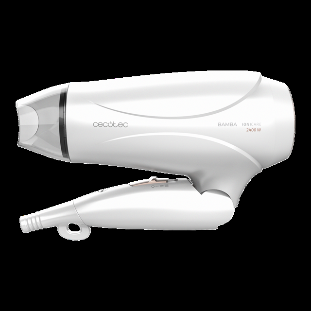 Cecotec Bamba IoniCare 5400 Power&Go. Secador De Pelo De Viaje Básico Con Motor Profesional 2400W Potente Caudal De Aire 2 Velocidades Y 2 Temperaturas (Blanco) Secador De Pelo De Viaje
