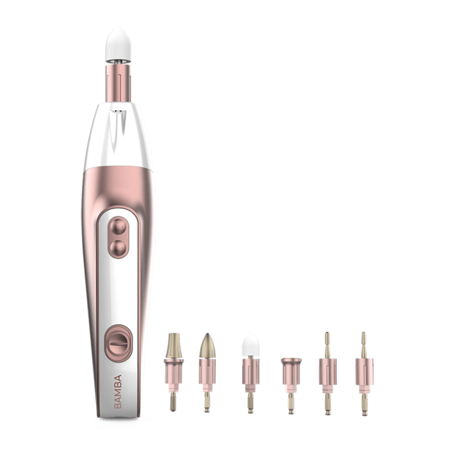 Cecotec Bamba PinkyCare 700 Perfect Nails. Set de Manicura y Pedicura Eléctrico con Siete Cabezales intercambiables Cinco Velocidades y Dos Sentidos de giro Diseño Ergonómico Incluye Estuche Torno uñas para manicura y pedicu