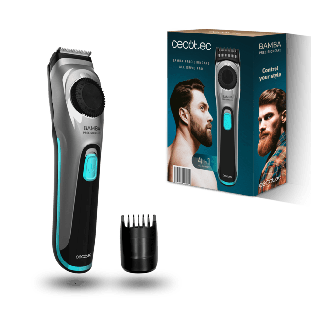 Cecotec Bamba PrecisionCare AllDrive Pro Barbero Con Dial De Ajuste Con Cuchillas De Acero Inoxidable con Revestimiento De Titanio Y Batería De Litio. Máquina de afeitar eléctrica cuerpo y cara
