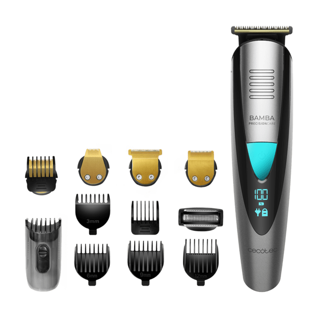 Cecotec Bamba PrecisionCare Cecotec afeitadora multifunción 5 en 1 waterproof con batería de litio y cuchillas de revestimiento de titanio. Barbero