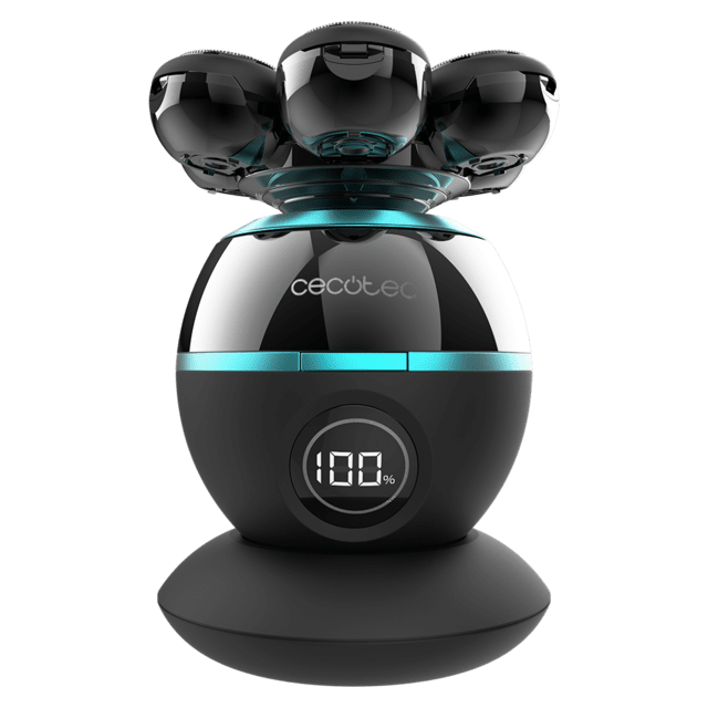 Cecotec Bamba PrecisionCare Skull Afeitadora De Cabeza Con 7 Cuchillas Flotantes Pantalla Base De Carga Y Resistente Al Agua (IPX6). Afeitadora De Cabeza 