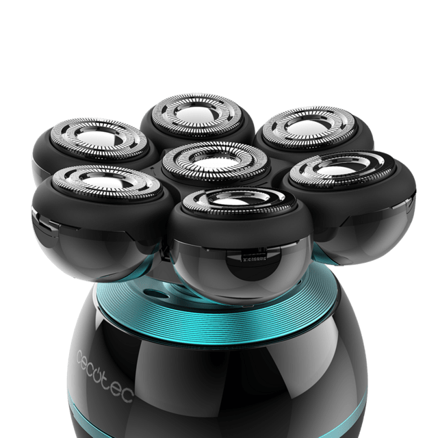 Cecotec Bamba PrecisionCare Skull Afeitadora De Cabeza Con 7 Cuchillas Flotantes Pantalla Base De Carga Y Resistente Al Agua (IPX6). Afeitadora De Cabeza 