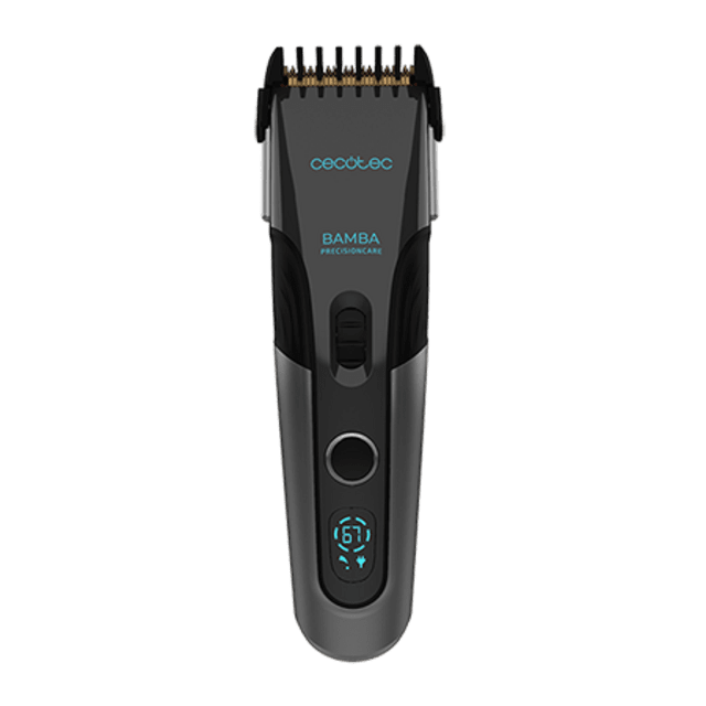 Cecotec Bamba PrecisionCare Titanium. Cortapelos Con Cuchilla De Acero Inoxidable Con Revestimiento De Titanio Batería De Litio Autonomía Hasta 120 Minutos Uso Con Y Sin Cable 3 Peines Máquina De Cortar Pelo Inalámbrica