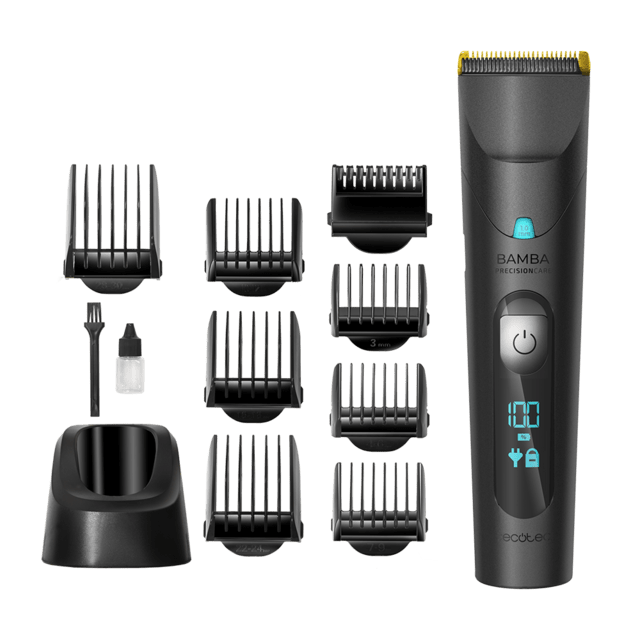Cecotec Bamba PrecisionCare WET&DRY. Cortapelos con cuchillas con recubrimiento de titanio. Cortapelo