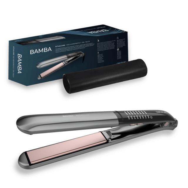 Cecotec Bamba RitualCare 1100 HidraProtect Ion Touch. Plancha de pelo De Turmalina con Queratina y Aceite de Argán Acabado Ultraliso Táctil Calentamiento Ultrarrápido Temperatura entre 160 y 230º Plancha de pelo