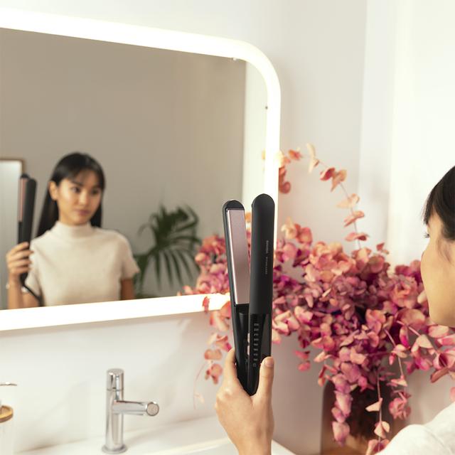 Cecotec Bamba RitualCare 1100 Titanium Ion Touch. Plancha De Pelo De Titanio Selector Táctil Con Ion Real Calentamiento Ultrarrápido Temperatura De 160 Y 230 Grados Control Y Precisión Plancha De Pelo