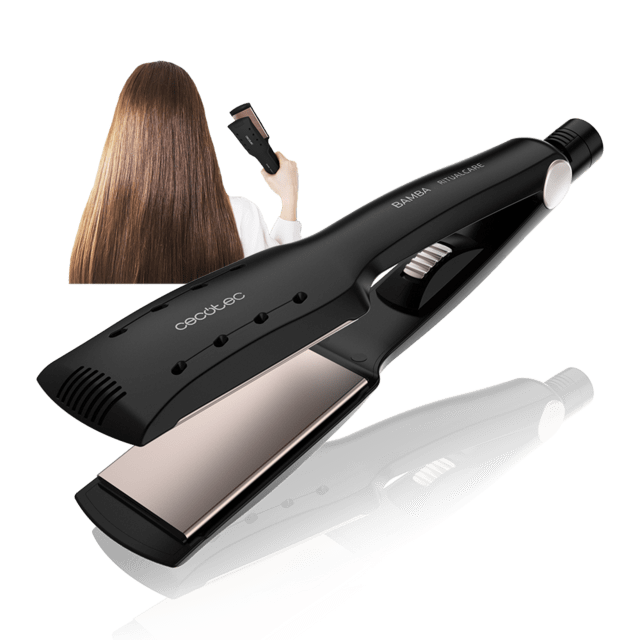 Cecotec Bamba RitualCare Wet&Dry Plancha de pelo de placas anchas Wet&Dry con revestimiento de queratina y aceite de argán. Plancha de pelo