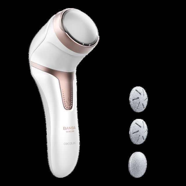 Cecotec Bamba SkinCare Pure. Lima de pies Con batería de litio Función aspiración 2 modos de uso 3 discos 3 tipos de granajes Autonomía hasta 100 min Lima eléctrica de pies