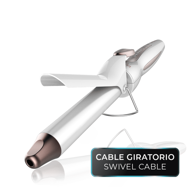 Cecotec Bamba SurfCare 790 Curly. Rizador De Pelo Con Revestimiento De Queratina Y Aceite De Argán Con Temperatura Ajustable De 120 A 200ºC 5 Ajustes De Temperatura Autoapagado Rizador De Pelo  