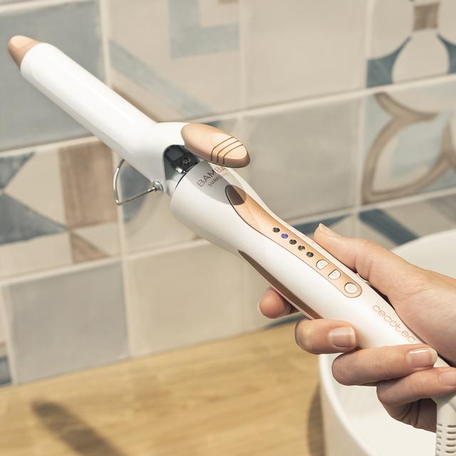 Cecotec Bamba SurfCare Curly Rizador De Pelo De Turmalina Con Revestimiento De Queratina Y Aceite De Argán Con Temperatura Ajustable De 120 ºC A 200ºC.Rizador De Pelo