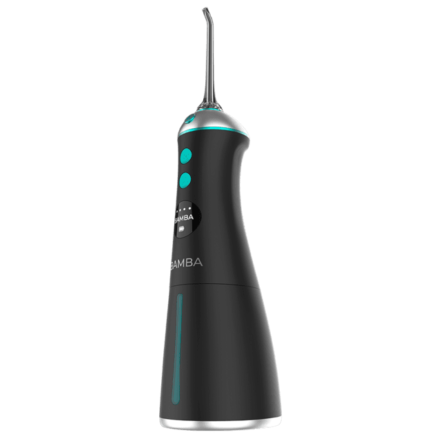 Cecotec Bamba ToothCare 1100 Jet Liberty. Irrigador Bucal Portátil con 6 Modos de uso y 6 Boquillas Pantalla LED Capacidad 280 ml 8 Ajustes de presión IPX7 Carga USB y Bolsa de Viaje Irrigador bucal