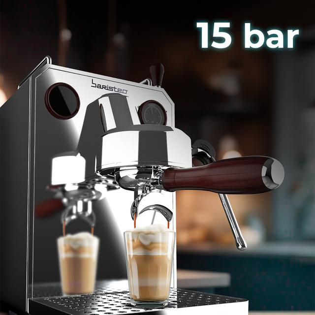 Cecotec Baristeo Intima Extracción Perfecta Y Crema Densa: Máquina Con Bomba Italiana De 15 Bares Control PID Vaporizador Orientable Y Sistema Thermoblock Para Cafés Equilibrados Y Irresistibles En Cada Taza. Cafetera Espress