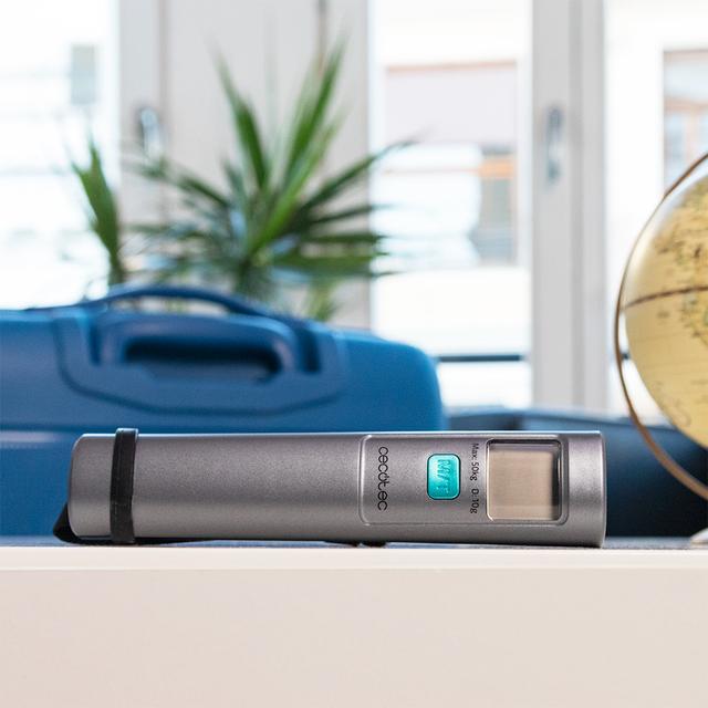 Cecotec Báscula De Viaje TravelControl 5000 EcoPower. Sin Pilas Ni Batería Dinamo Incorporada Cambio De Unidades Pantalla LED Correa Flexible Tamaño Compacto Capacidad Máxima 50kg Báscula Para Maletas