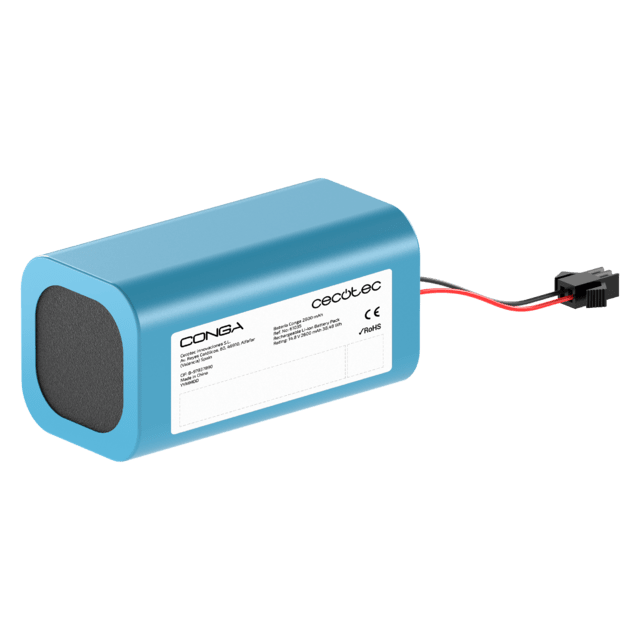 Cecotec Batería Conga 2600 mAh Batería de repuesto para robots aspirador. 14 8 V. 2600 mAh. Compatible con Series Conga 990/ Serie Conga Eternal/ Serie Conga 7290/ Serie Conga 7490 Batería de repuesto para robots aspirador