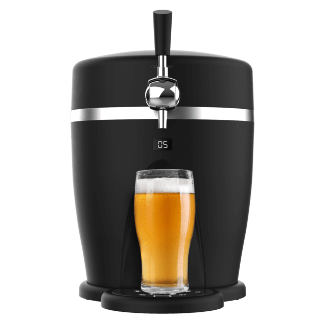 Cecotec BeerFlow 5000 Dispensador de cerveza de 60 W que mantiene la temperatura de 3°C a 6°C compatible con barriles universales presurizados de 5L asa y bandeja recogegotas extraíbles y pies antideslizantes para mayor estab