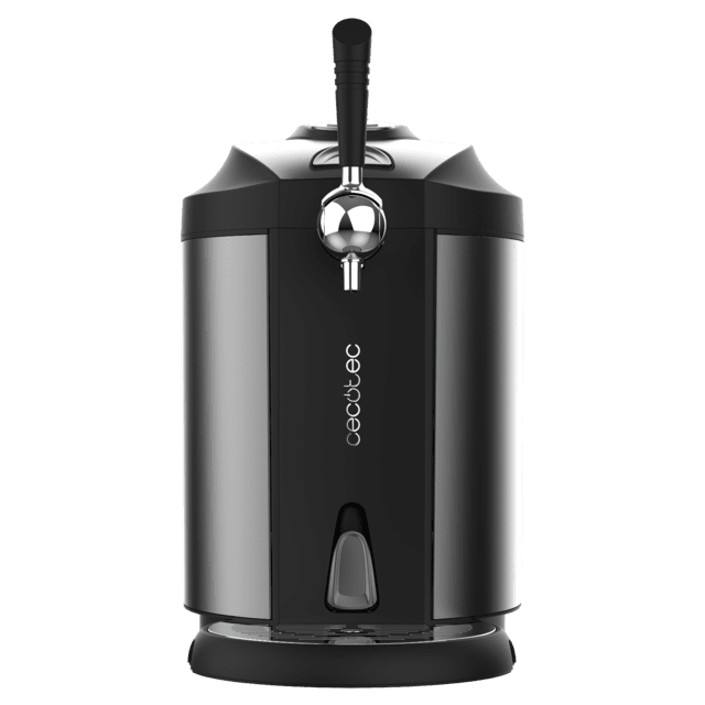 Cecotec BeerFlow Steel 5000 Dispensador De Cerveza Con Acabados De Acero Inoxidable De 65 W Con Temperatura Ajustable De 2°C A 12°C Compatible Con Barriles Universales Presurizados Y No Presurizados De 5L Asa Y Bandeja Recogeg