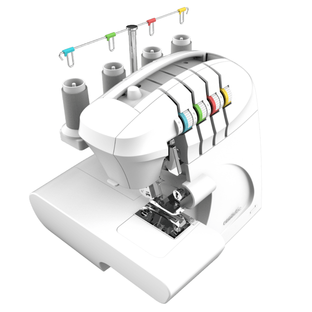 Cecotec BelleCouture OverLock Remalladora De 1100 Rpm De Velocidad Con Presión De Prensatelas Ajustable Y Kit De Accesorios Máquina De Coser Remalladora