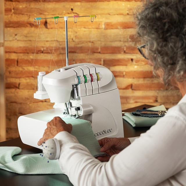 Cecotec BelleCouture OverLock Remalladora De 1100 Rpm De Velocidad Con Presión De Prensatelas Ajustable Y Kit De Accesorios Máquina De Coser Remalladora