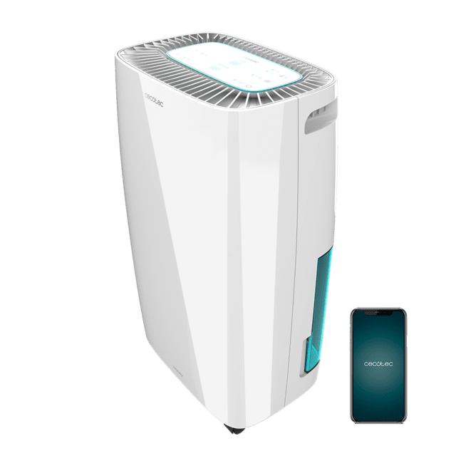 Cecotec Big Dry 4000 Expert Connected. Deshumidificador con Control Wifi 10L/día Depósito extraíble 2 5L Cobertura 105m3/h Gas R290 Silencioso Humedad 40% a 80% Pantalla LED Apagado Automático Deshumidificador
