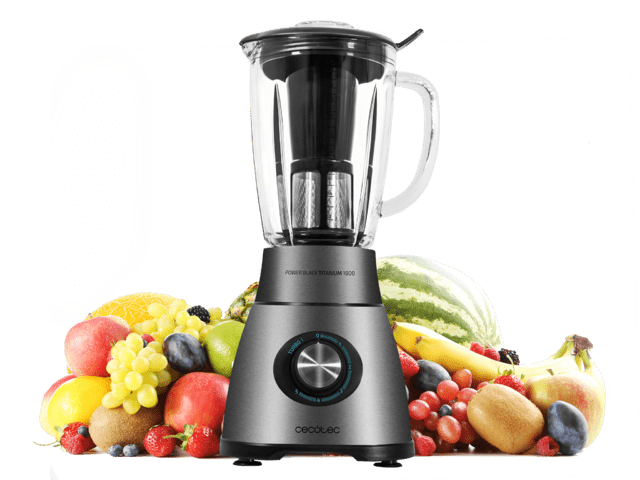Cecotec Black Titanium M 1800 W. Batidora Vaso Power Con Capacidad 2 1L 1800 W Cuchilla De 6 Hojas De Titanio Negro Filtro Licuados Jarra Termorresistente Batidora De Vaso Y Licuadora