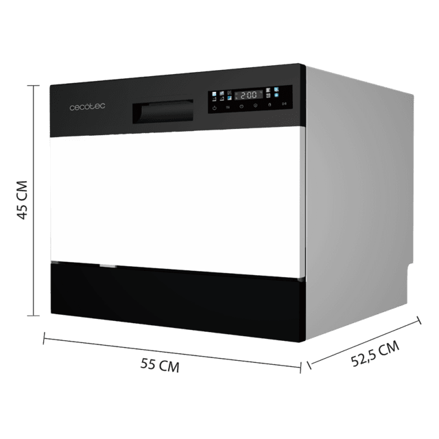 Cecotec Bolero Aguazero 2300 Lavavajillas Blanco Compacto De 6 Cubiertos 8 Programas Y Clase D. Con Pantalla Color Touch Panel Y Función Delay Start Mini Lavavajillas Pequeño