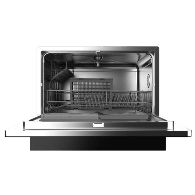 Cecotec Bolero Aguazero 2500 S-BI Black Glass Lavavajiillas Semi-integrable Compacto De 6 Servicios Acabado Cristal Negro Con Clase Energética D 5 Programas Touch Control Panel Funciones Delay Start Y Child Lock Y Cesta Para Cu