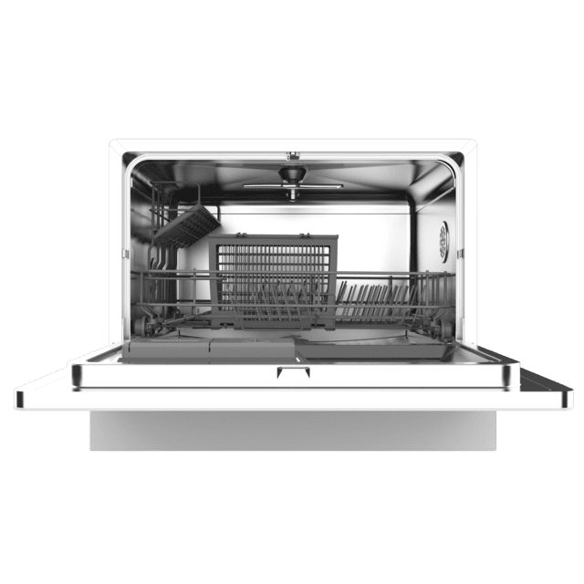 Cecotec Bolero Aguazero 2500 S-BI White Glass Lavavajiillas Semi-integrable Compacto De 6 Servicios Acabado Cristal Blanco Con Clase Energética D 5 Programas Touch Control Panel Funciones Delay Start Y Child Lock Y Cesta Para C