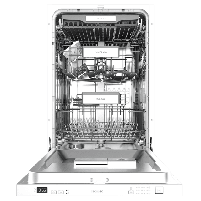 Cecotec Bolero Aguazero 4101 Full-BI E Lavavajillas Integrable De 45cm Clase E 11 Cubiertos 6 Programas Con Dual Zone Wash Auto Wash Delay Start Y Electronic AquaStop. Lavavajillas Intregable 45 Cm
