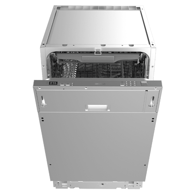 Cecotec Bolero Aguazero 4101 Full-BI E Lavavajillas integrable de 45cm Clase E 11 cubiertos 6 programas con Dual Zone Wash Auto Wash Delay Start y Electronic AquaStop. Lavavajillas intregable 45 cm