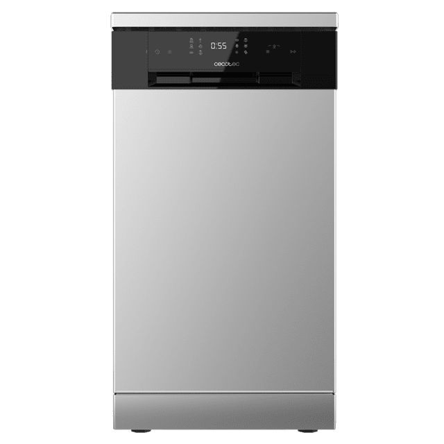 Cecotec Bolero Aguazero 4201 Inox E Lavavajillas de 45cm Clase E 11 cubiertos 6 programas con Dual Zone Wash Delay Start y Electronic AquaStop. Lavavajillas 45cm