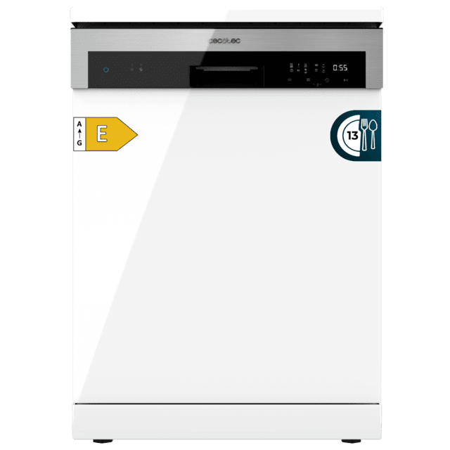 Cecotec Bolero Aguazero 6100 E Lavavajillas Bolero de 60cm Clase E 13 cubiertos 6 programas con función Dry+ Media carga y Delay Start. Lavavajillas 60 cm