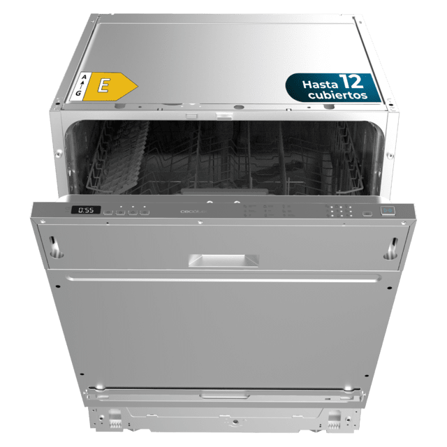 Cecotec Bolero Aguazero 6100 Full-BI E Lavavajillas Bolero integrable de 60cm 12 cubiertos y 7 programas con comienzo diferido. Lavavajillas 60cm