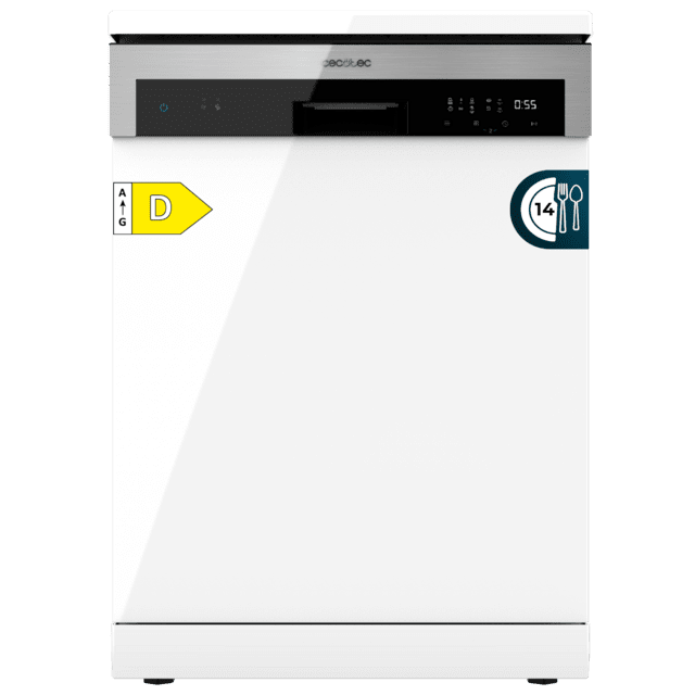 Cecotec Bolero Aguazero 6200 D Lavavajillas de 60cm Clase D 14 cubiertos 6 programas con Dual Zone Wash Dry+ Turbo Dry+ Media carga y Delay Start Lavavajillas 60 cm