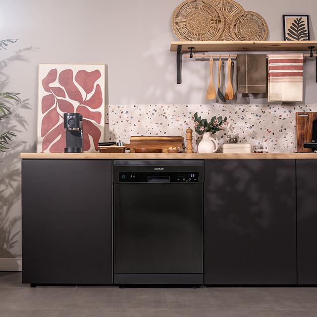 Cecotec Bolero Aguazero 6200 Dark D Lavavajillas De 60cm Clase D 14 Cubiertos 6 Programas Con Dual Zone Wash Dry+ Turbo Dry+ Media Carga Y Delay Start. Lavavajillas 60 Cm