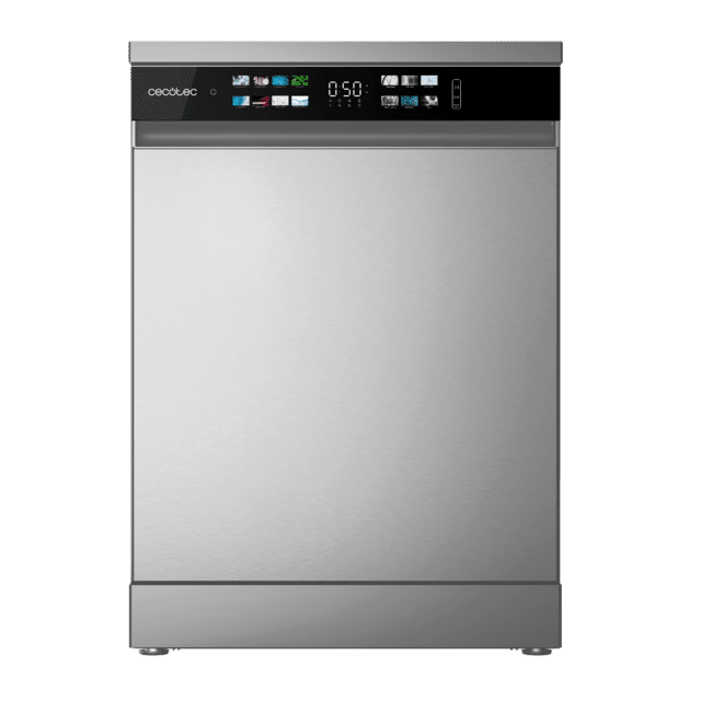 Cecotec Bolero Aguazero 6210 Inox D Lavavajillas Bolero De 60cm Inox 15 Cubiertos Clase D Pantalla FullColor XXL Tercera Bandeja 8 Programas Dual Zone Wash Dry+ Bandeja Ajustable Machine Care Media Carga Delay Start Y Child Lock