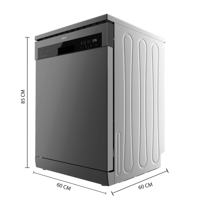 Cecotec Bolero Aguazero 6500 Dark C Lavavajillas Dark De 60cm 15 Cubiertos Tercera Bandeja 6 Programas Con Dual Zone Wash Auto Open Media Carga Comienzo Diferido Y Motor Inverter Plus. Lavavajillas