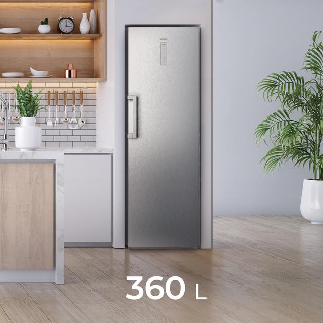 Cecotec Bolero CoolMarket 1D 360 Inox E Frigorífico De Una Puerta Con Gran Capacidad De 362 Litros Total No Frost Crisper Box Multi Airflow Fast Cooling Puerta Reversible Ideal Para Combinar Con Un Congelador Vertical. Motor In