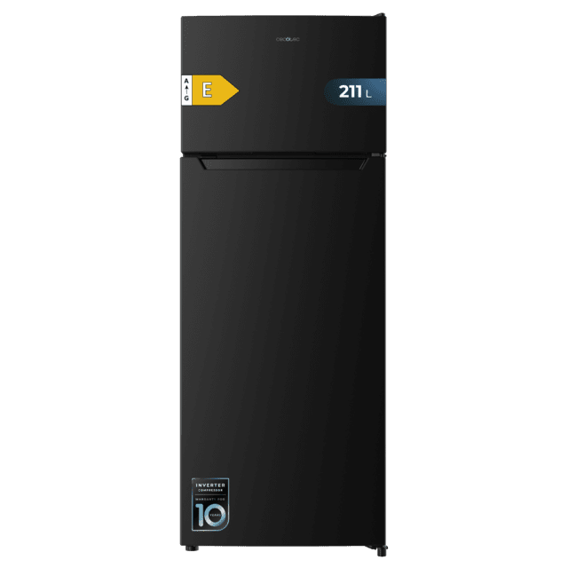Cecotec Bolero CoolMarket 2D 211 Black E Frigorífico de dos puertas negro 143 de alto y 54 de ancho 211 litros y clase energética E. Frigorífico