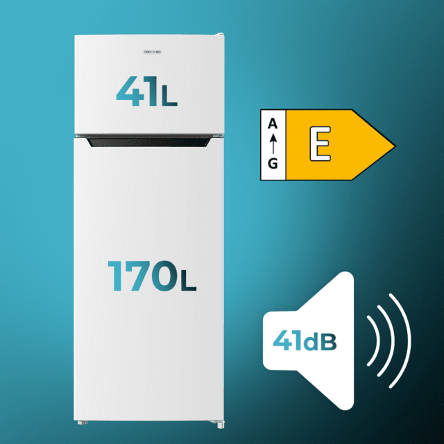 Cecotec Bolero CoolMarket 2D 211 White E Frigorífico De Dos Puertas Blanco 143 De Alto Y 54 De Ancho 211 Litros Defrost Clase Energética E Y Con Modo Fast Freezing Frigorífico