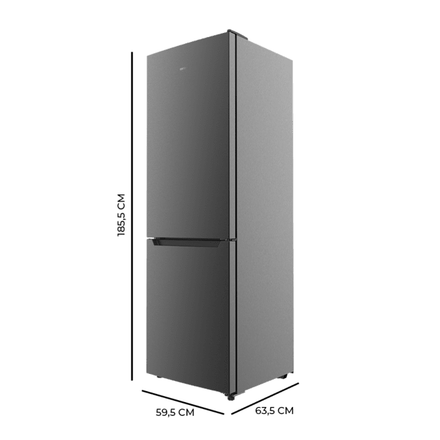 Cecotec Bolero CoolMarket 322 Dark E Frigorífico Combi Dark Con 322 Litros De Capacidad 185 Cm De Alto 60 Cm De Ancho Y Clase E. Con Sistema Multi Air Flow Total No Frost Y 2 Cajones Para Los Productos Frescos. Frigorífico Com