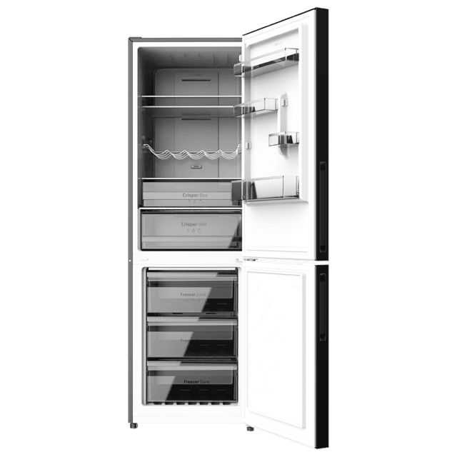 Cecotec Bolero CoolMarket 322 Glass Black D Frigorífico Combi De Cristal Color Negro Con 322 Litros De Capacidad 185 Cm De Alto Y 60 Cm De Ancho Motor Inverter Plus Y Clase D. Total No Frost Y 2 Cajones Para Los Productos Fresc